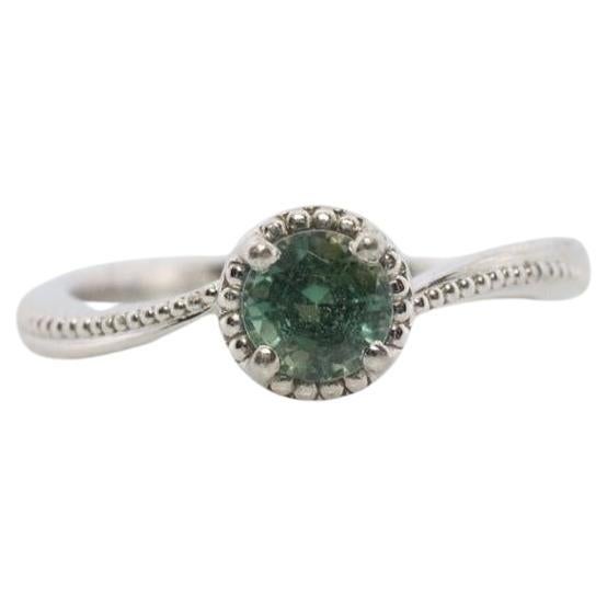 Genuine Alexandrite Ring. Platinum setting round Natural ALEXANDRITE ring.