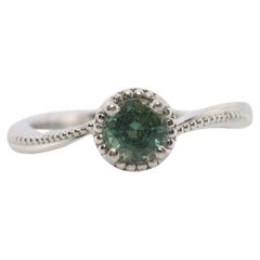 Genuine Alexandrite Ring. Platinum setting round Natural ALEXANDRITE ring.