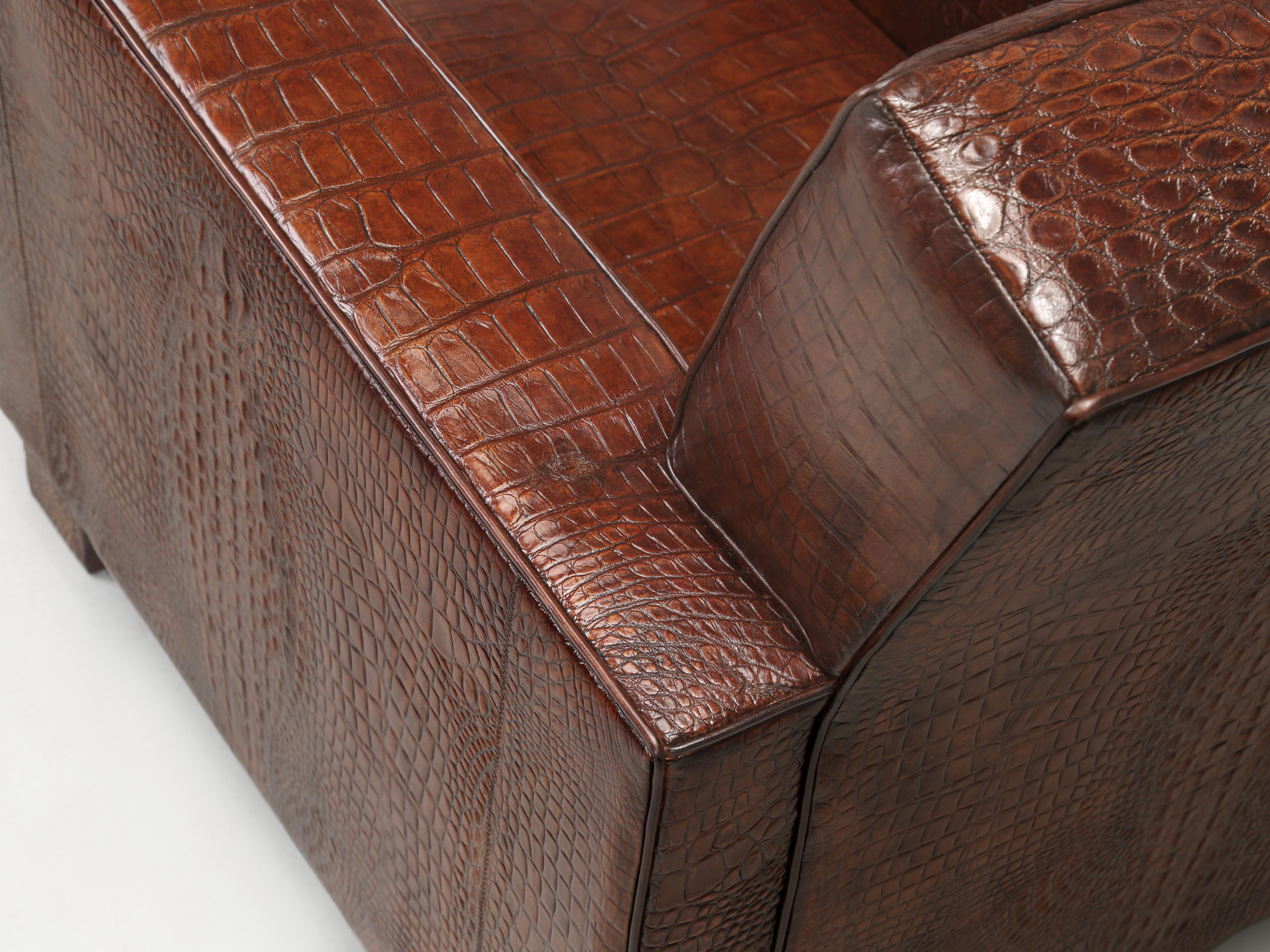Alligator French Club Chairs Inspired Designers Jean-Michel Frank Jacques Adnet 3