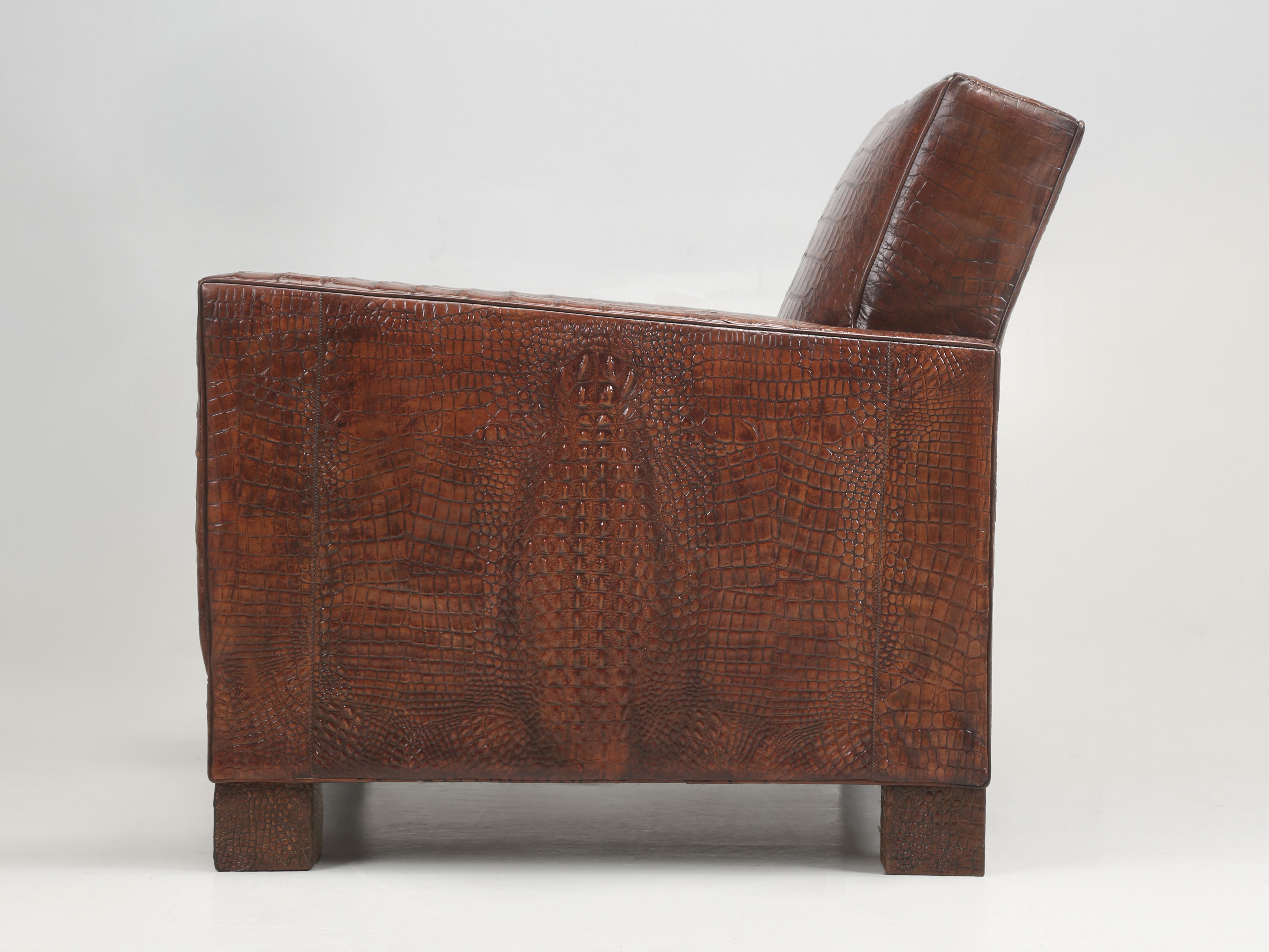 American Alligator French Club Chairs Inspired Designers Jean-Michel Frank Jacques Adnet