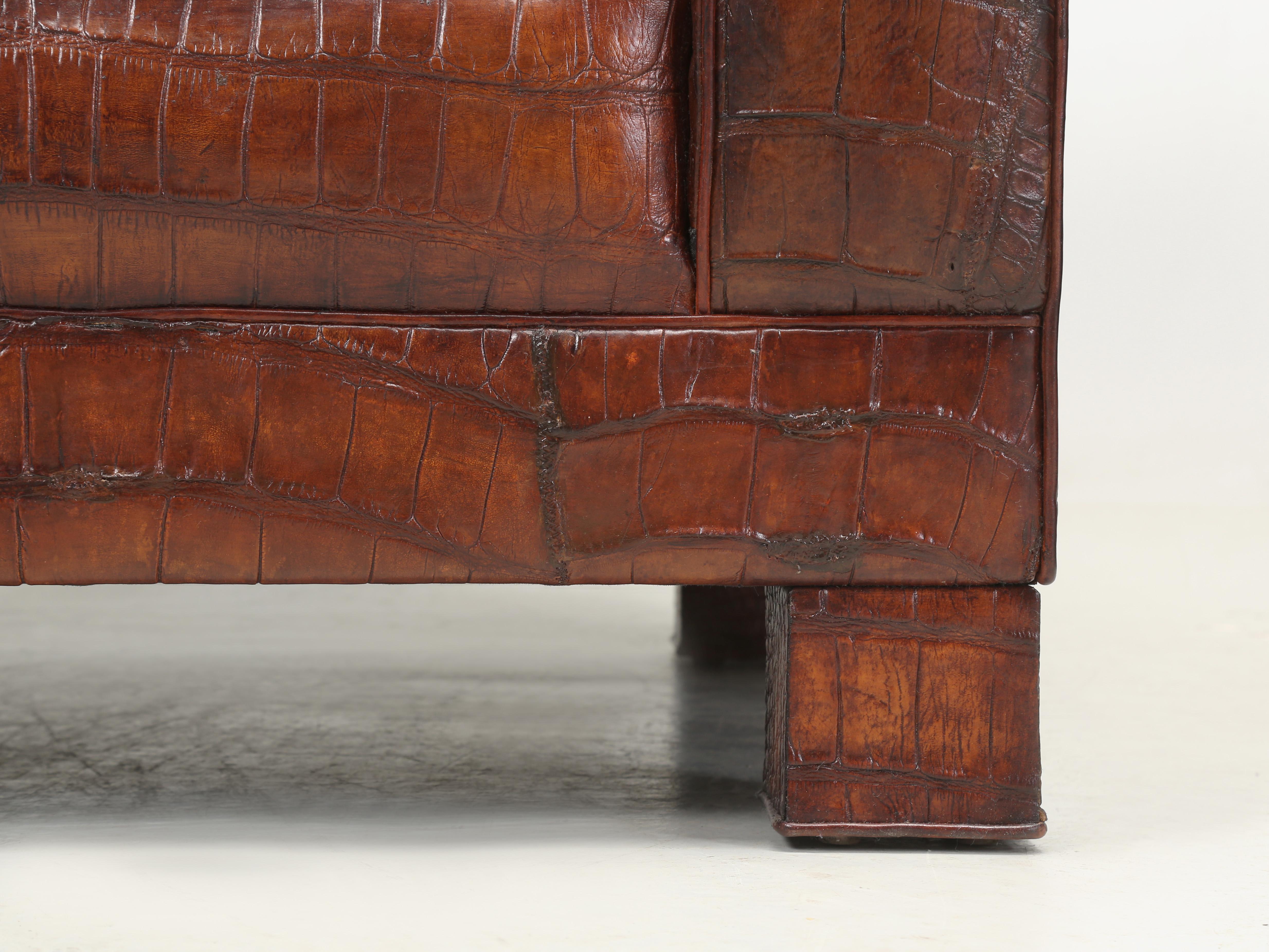 Genuine Alligator Club Chairs Inspired by Jean-Michel Frank & Adnet by Old Plank 6