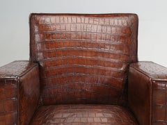 Genuine Alligator Club Chairs Inspired by Jean-Michel Frank & Adnet by Old Plank