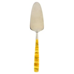 Serveur à gâteau en ambre véritable Coupe-pâte en acier inoxydable