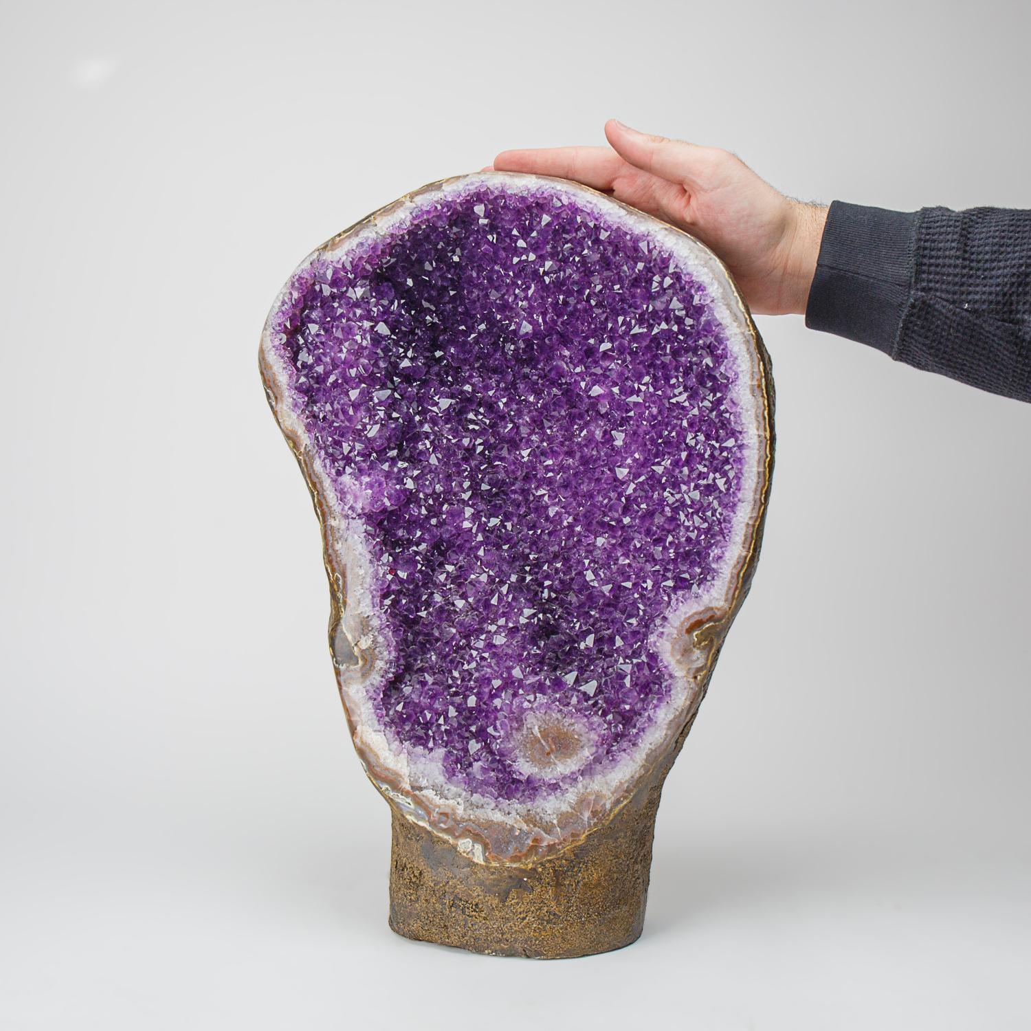 Contemporary Genuine Amethyst Cluster Geode from Brazil (35 lbs) For Sale