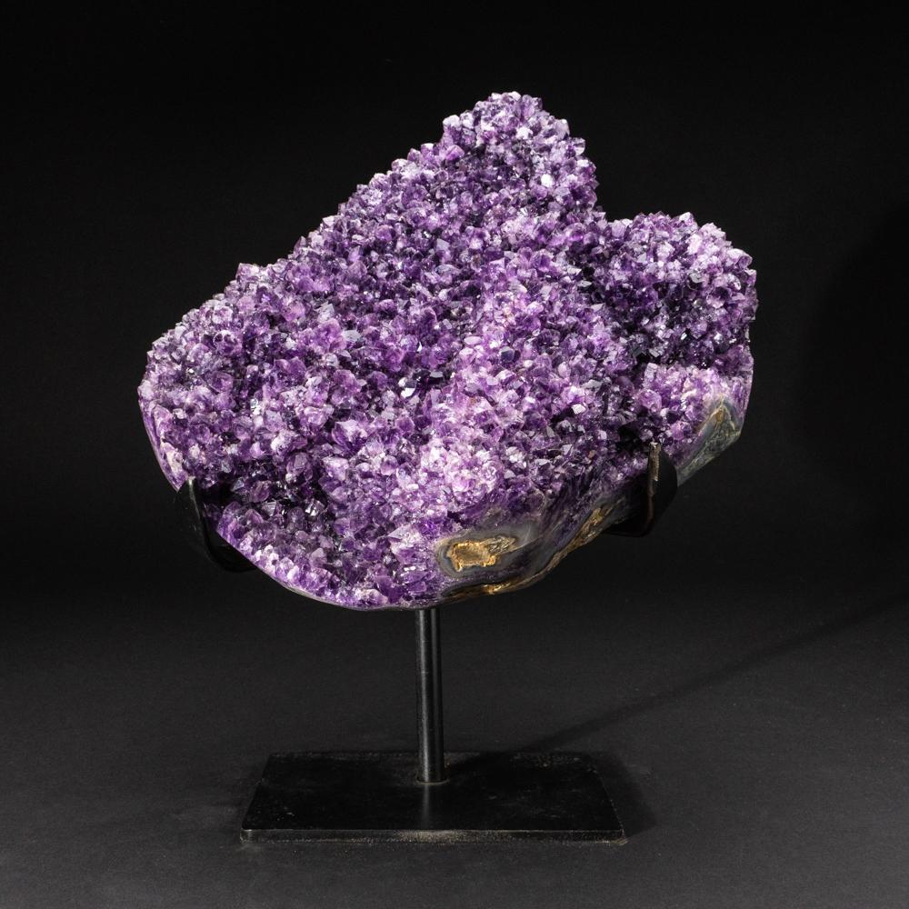 Contemporary Genuine Amethyst Cluster on Metal Stand  (14