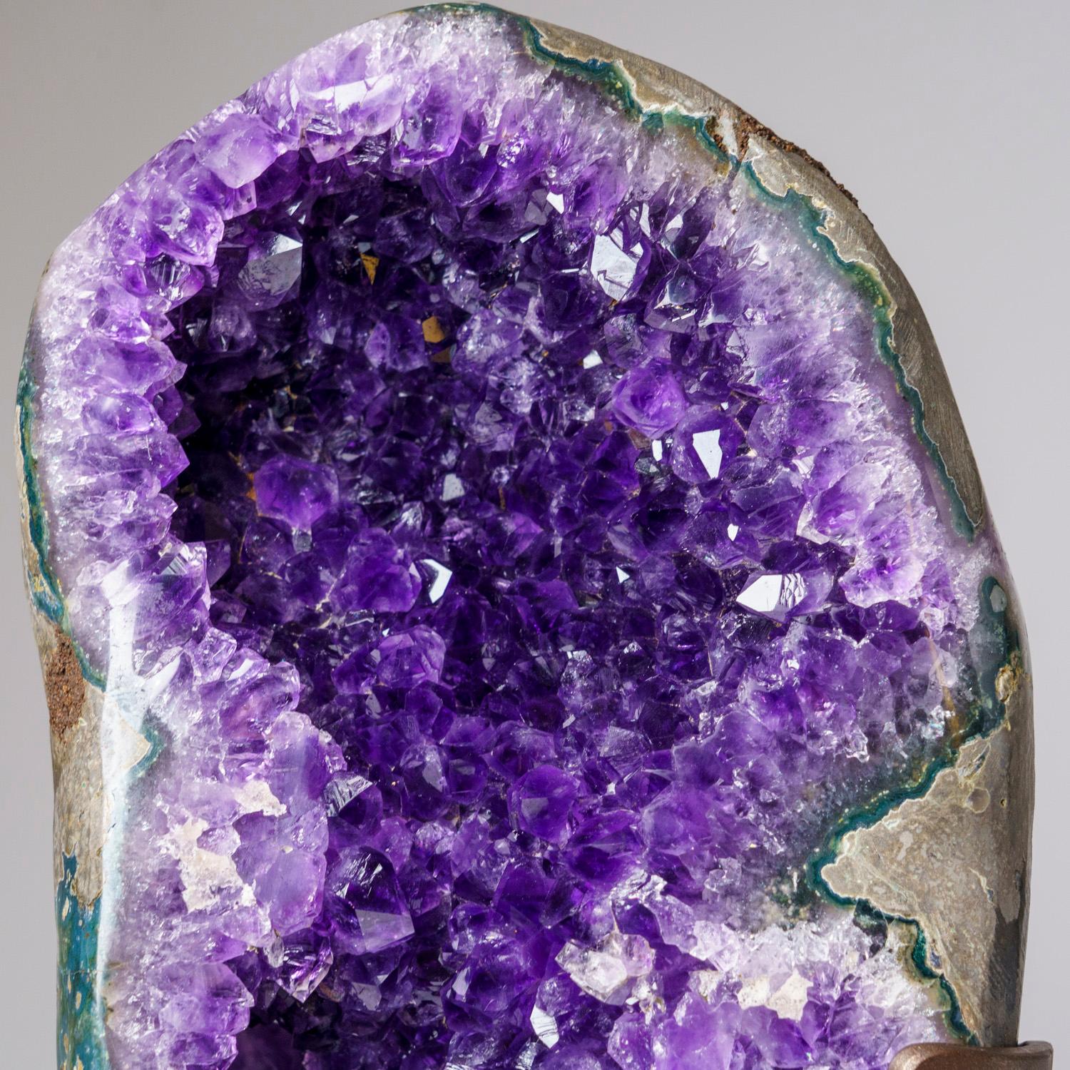 Altro Geode a grappolo di cristallo di ametista autentico su supporto dal Brasile (11,5 lbs) in vendita