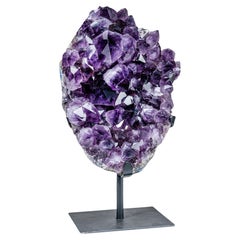 Genuine Amethyst Crystal Cluster on Stand from Brazil (12.5 lbs) 