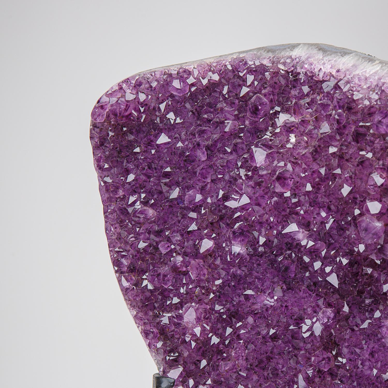 Contemporary Genuine Amethyst Crystal Cluster on Stand from Brazil (32.5 lbs) For Sale