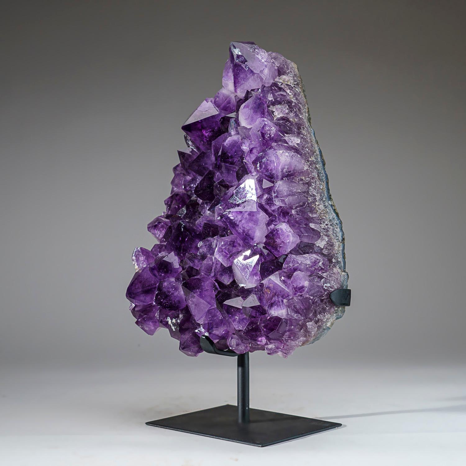 Contemporary Genuine Amethyst Crystal Cluster on Stand from Uruguay (17.5 lbs)