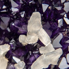 Cluster di cristallo di ametista autentico con calcite dall'Uruguay (16 lbs)