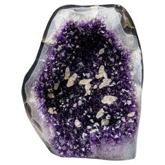 Cluster di cristallo di ametista autentico con calcite dall'Uruguay (16 lbs)
