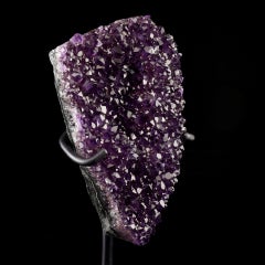 Genuine Amethyst Crystal Geode on Custom Metal Stand