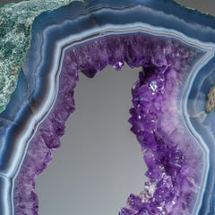 Genuine Amethyst Geode Slice on Stand from Brazil (11 lbs)