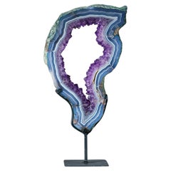 Genuine Amethyst Geode Slice on Stand from Brazil (11 lbs)