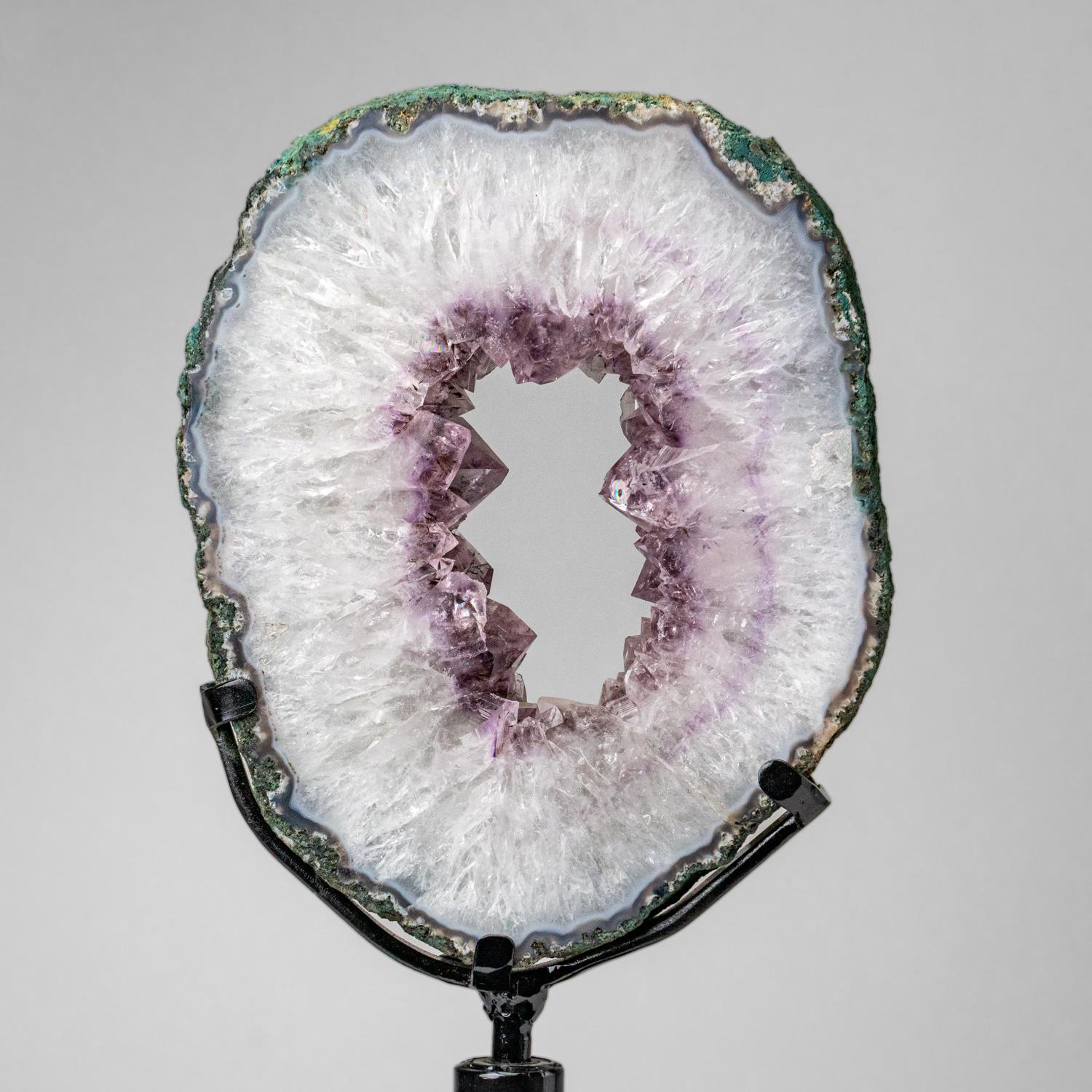 Echte Amethyst-Geodenscheibe auf Ständer aus Uruguay (13 lbs) im Angebot 4