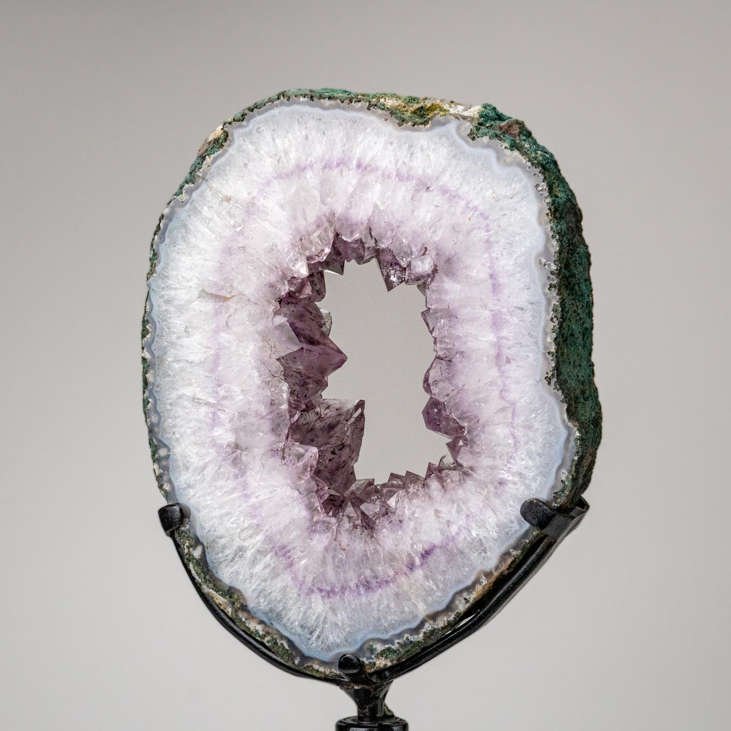 Echte Amethyst-Geodenscheibe auf Ständer aus Uruguay (13 lbs) im Angebot 2
