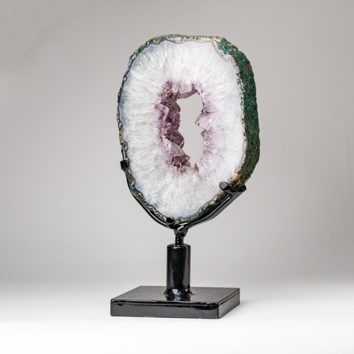 Echte Amethyst-Geodenscheibe auf Ständer aus Uruguay (13 lbs) im Angebot 2