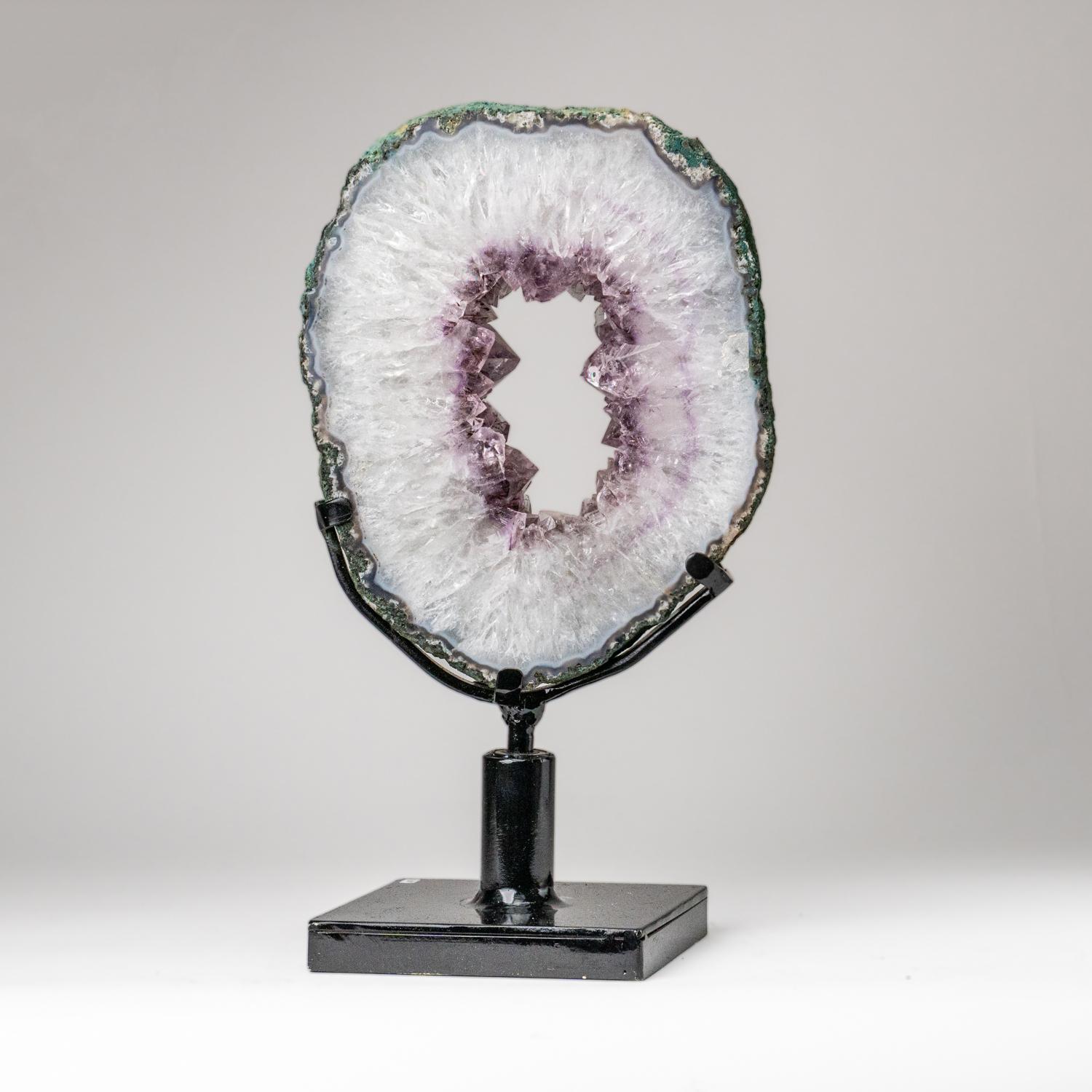 Echte Amethyst-Geodenscheibe auf Ständer aus Uruguay (13 lbs) im Angebot 3