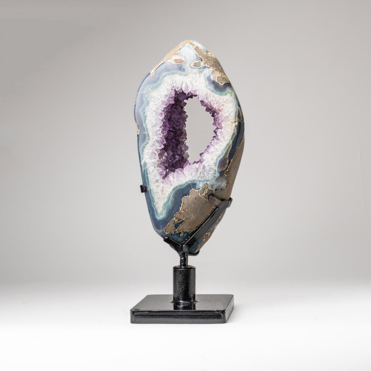 Echte Amethyst-Geodenscheibe auf Ständer aus Uruguay (14 lbs) im Angebot 5