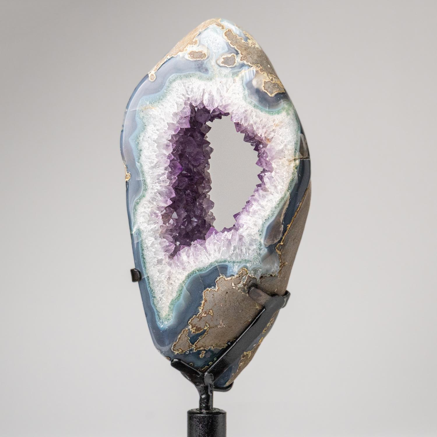 Echte Amethyst-Geodenscheibe auf Ständer aus Uruguay (14 lbs) im Zustand „Neu“ im Angebot in New York, NY