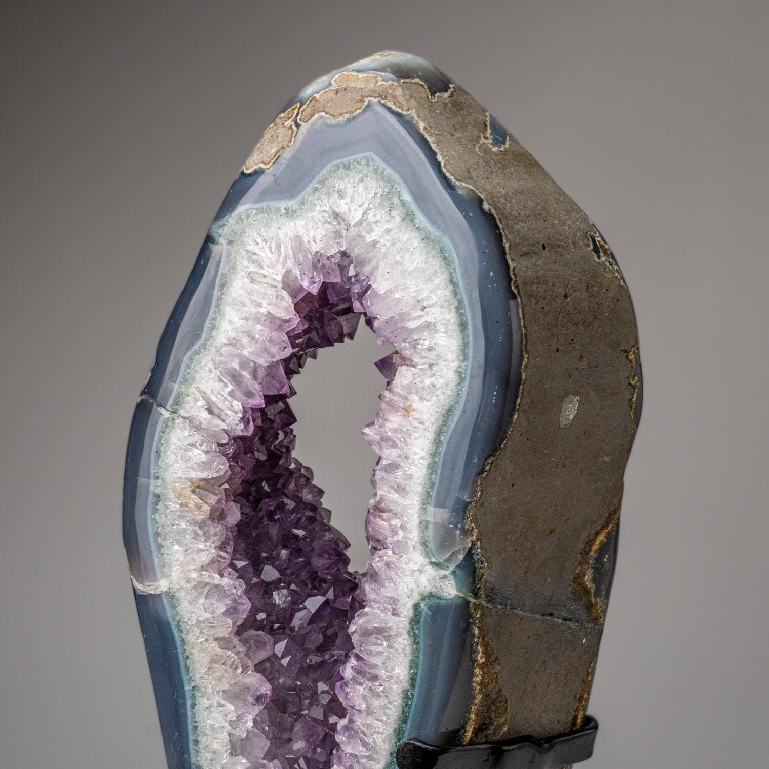 Echte Amethyst-Geodenscheibe auf Ständer aus Uruguay (14 lbs) im Angebot 3