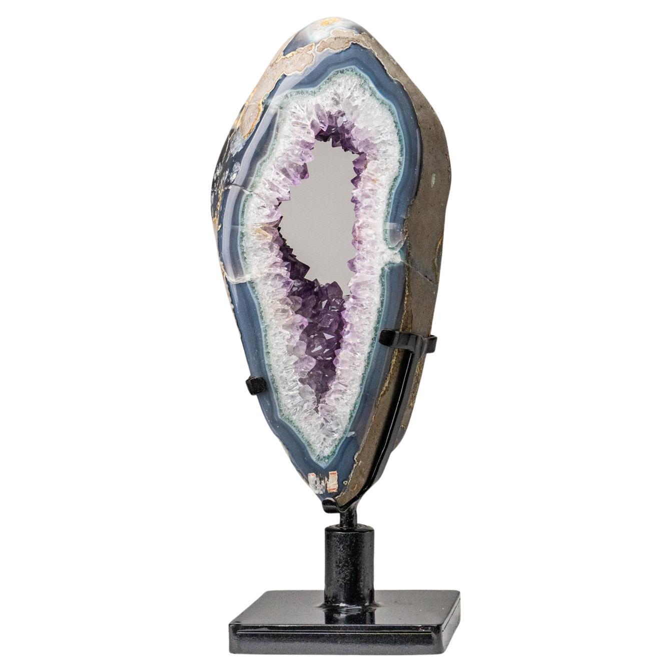 Echte Amethyst-Geodenscheibe auf Ständer aus Uruguay (14 lbs)