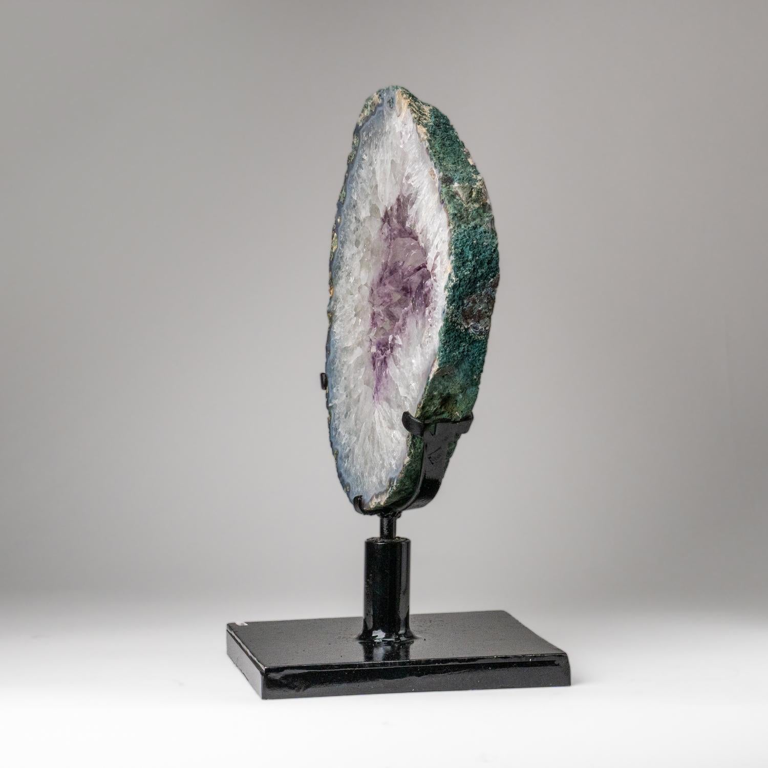 Echte Amethyst-Geodenscheibe auf Ständer aus Uruguay (17 lbs) im Angebot 2