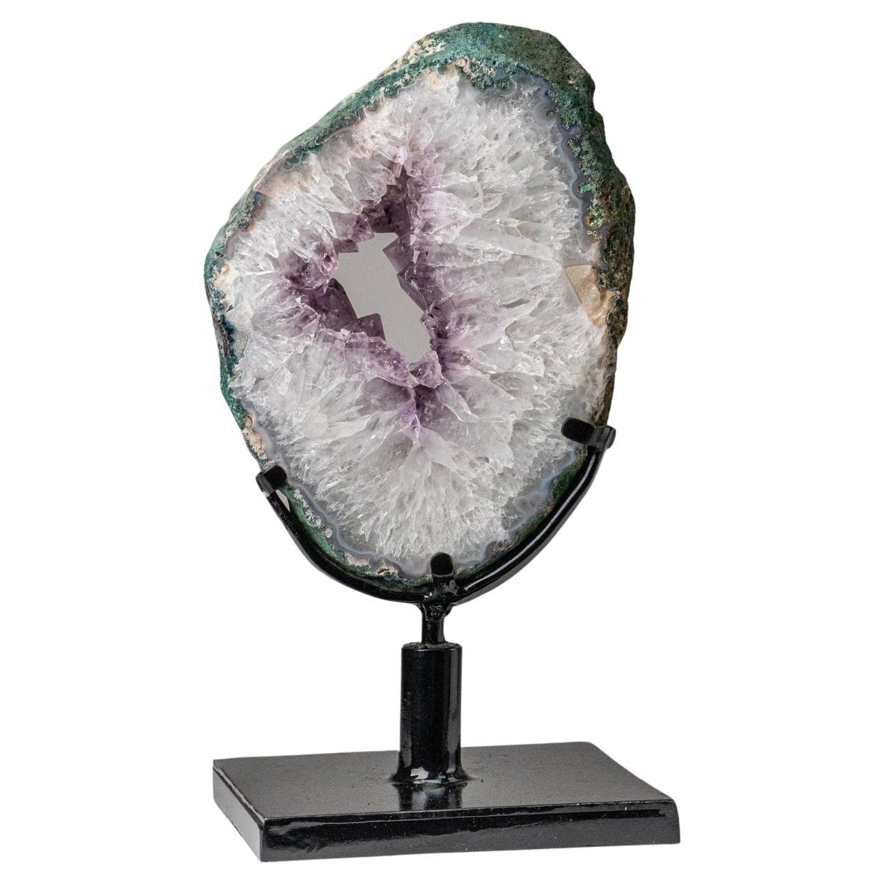 Echte Amethyst-Geodenscheibe auf Ständer aus Uruguay (17 lbs)