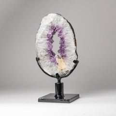 Genuine Amethyst Geode Slice on Stand from Uruguay (7.5 lbs)