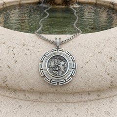 Genuine Ancient Roman Coin 2nd Cent 925 Silver Pendant Depicting Goddess Rome