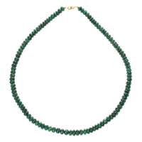 Genuine and Natural Large Plain Emerald Tumbled Beads with Pearl Clasp ...