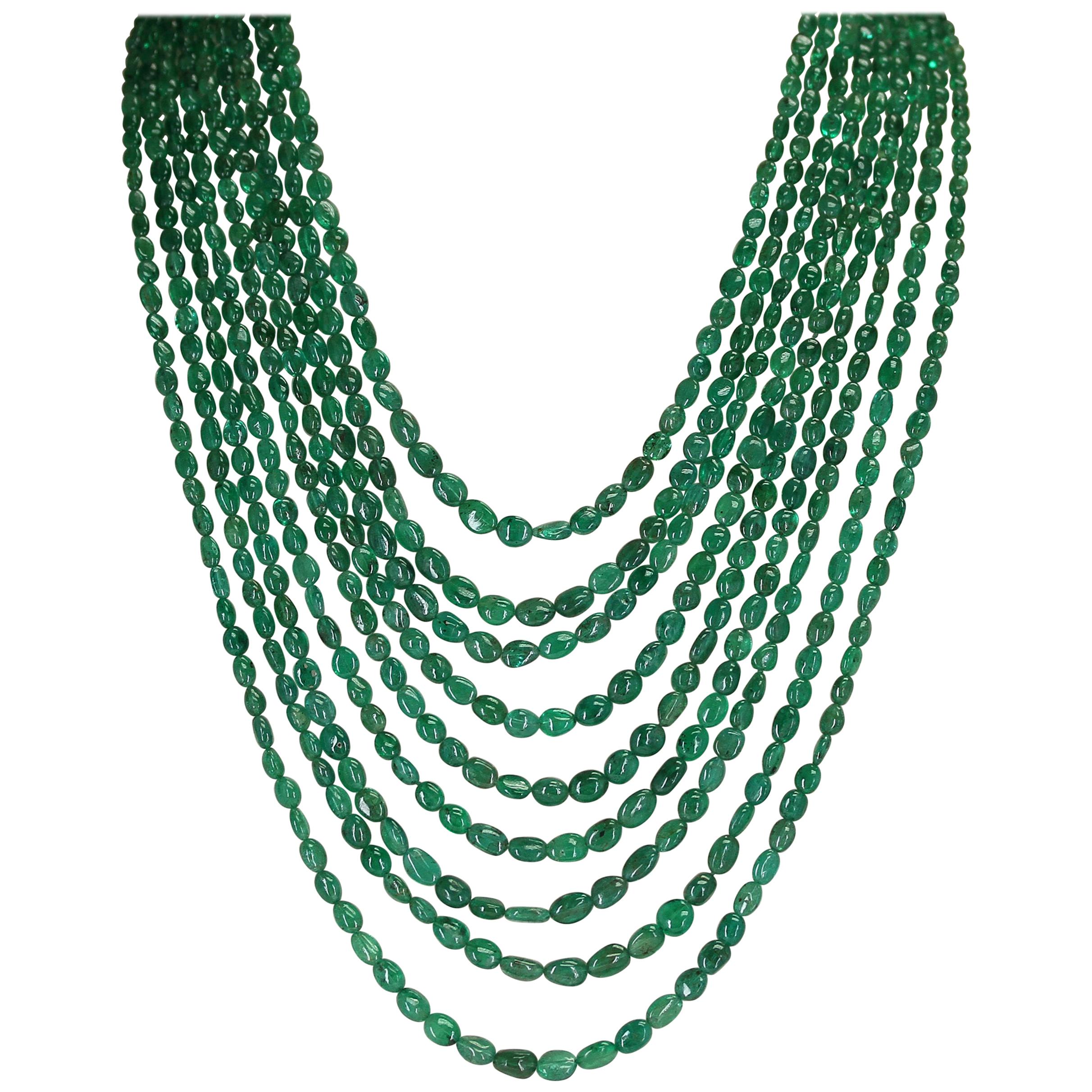 10mm Charming the Emerald Faceted Gemstone Necklace 18" PN675 