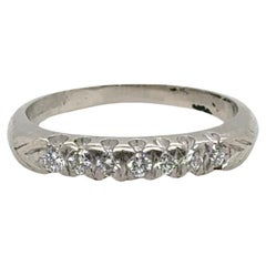 Genuine Antique Deco Diamond Wedding Band .21ct 1930's -1940's Platinum Ring