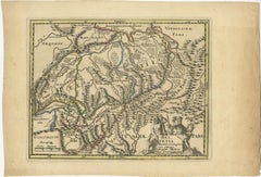 Genuine Antique Engraved Map of Helvetia or Switzerland, 1729