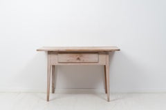 Genuine Antique Swedish Handmade Folk Art Pine Rustic Table with Drawer