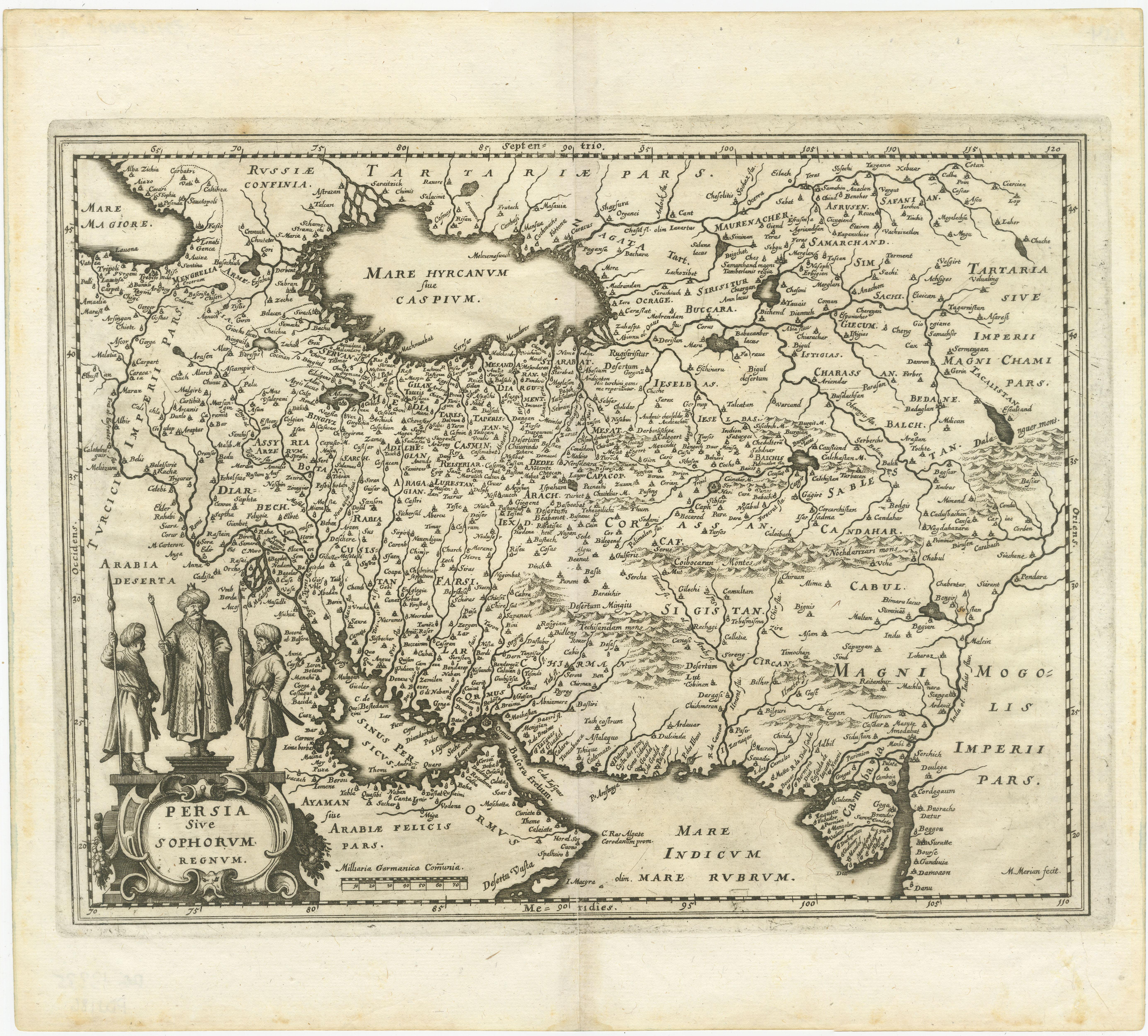 Paper Safavid Splendor: Antique Map of Persia During the Safavid Dynasty, circa 1645 For Sale