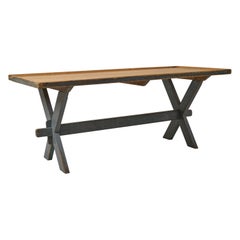 Genuine Antique Northern Swedish Painted Trestle Dining or Work Table