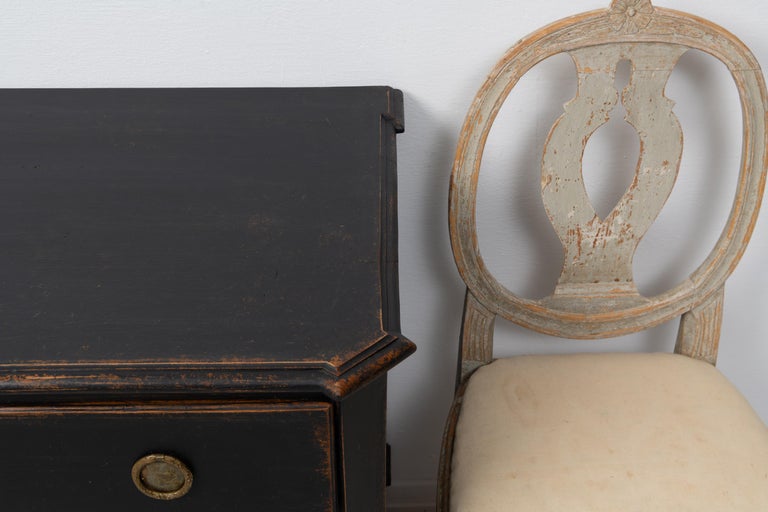 Genuine Antique Swedish Gustavian Black Bureau  6