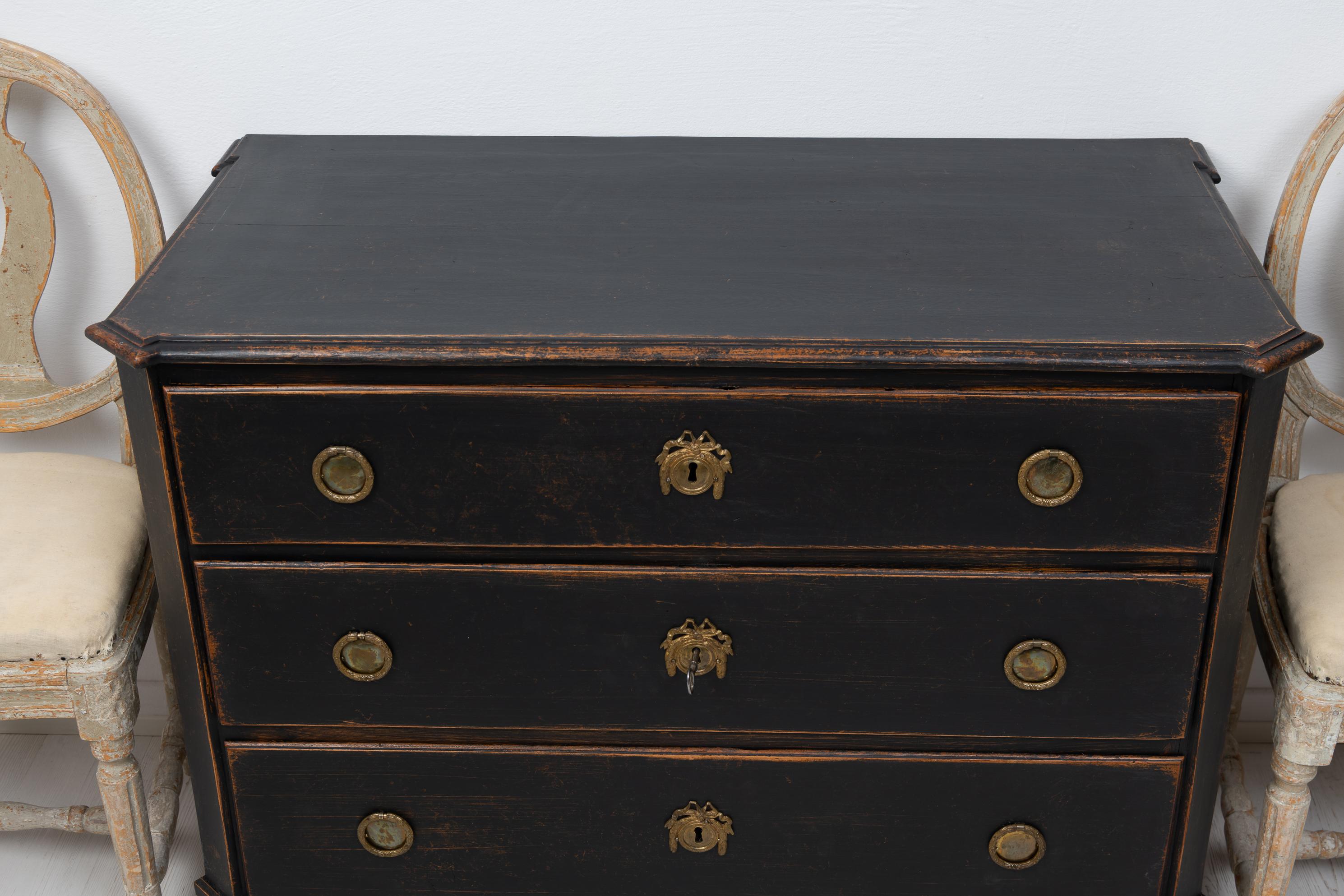 Genuine Antique Swedish Gustavian Black Bureau 2