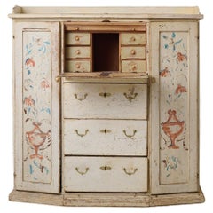 Genuine Antique Swedish Sideboard, Drawers, Doors and Desk, with Original Paint