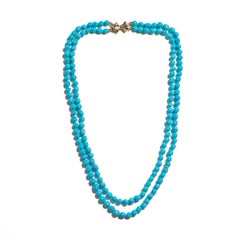 Collier véritable Sleeping Beauty en or à double épaisseur