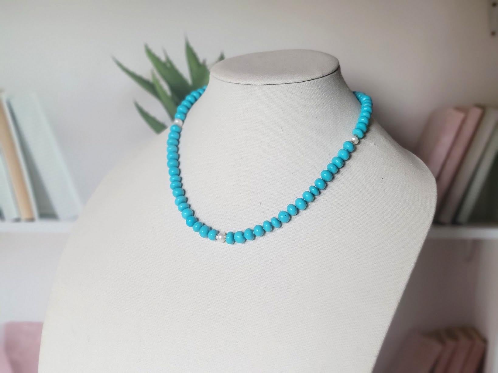 Genuine Arizona Sleeping Beauty Turquoise Necklace For Sale 1