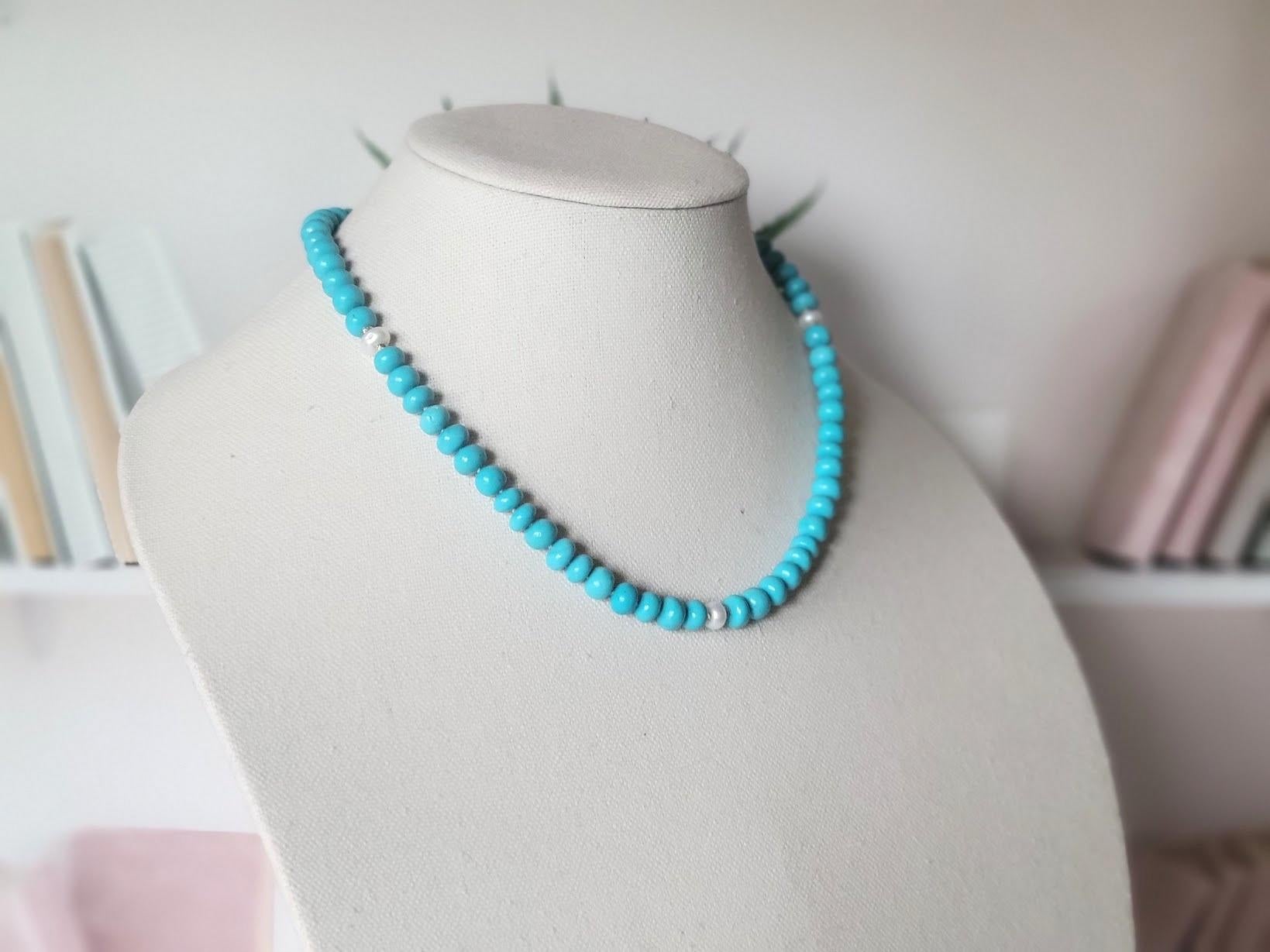 Genuine Arizona Sleeping Beauty Turquoise Necklace For Sale 2
