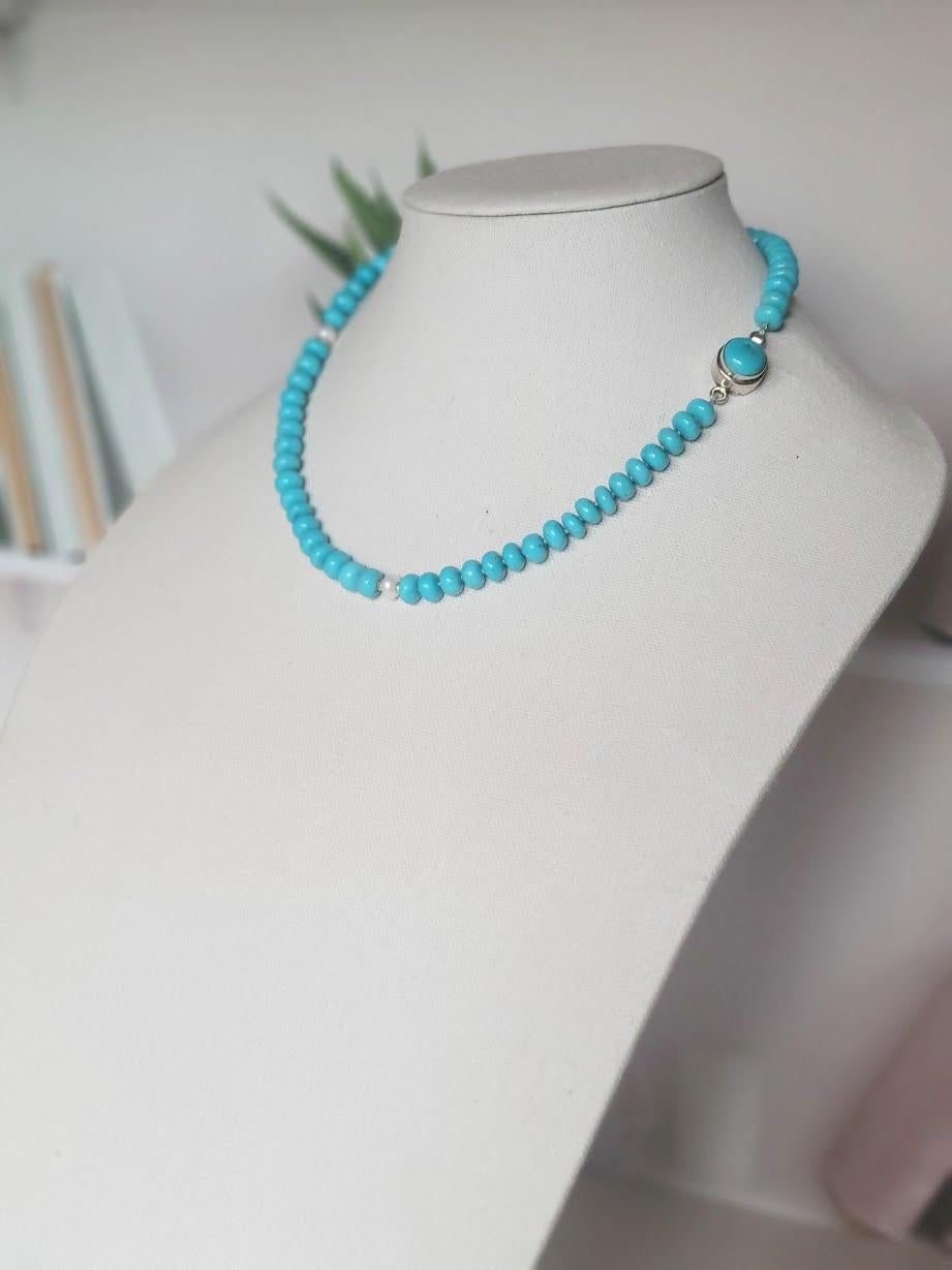 Genuine Arizona Sleeping Beauty Turquoise Necklace For Sale 3