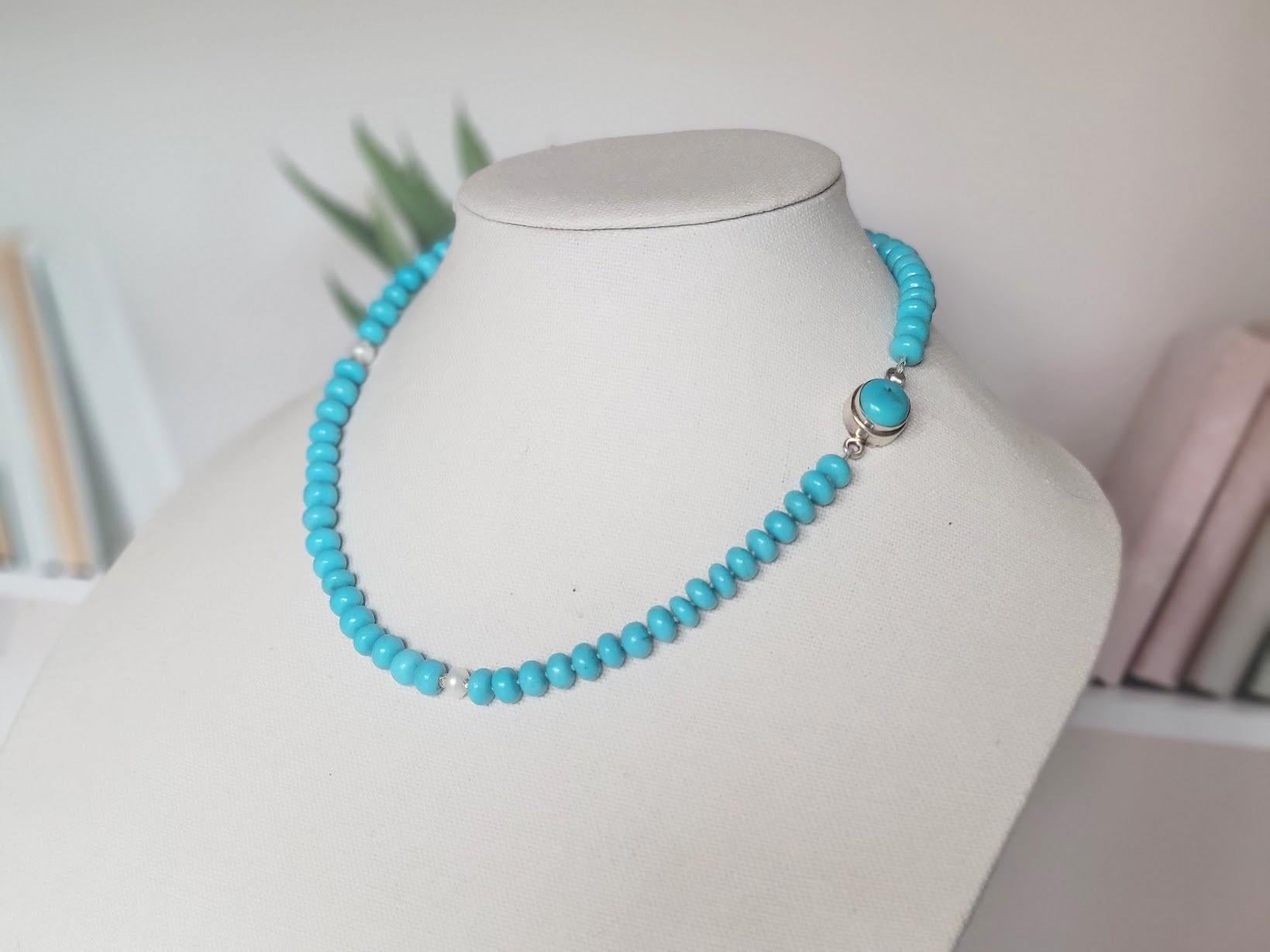 Genuine Arizona Sleeping Beauty Turquoise Necklace For Sale 4