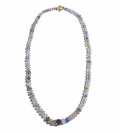 Genuine Australian Lightning Ridge Opal 18K Diamond Beaded Necklace