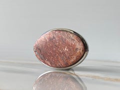 Genuine aventurine silver ring