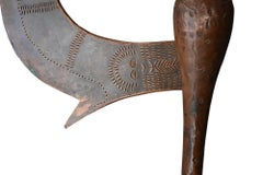 Véritable hache à lame en cuivre de la tribu Songye RD Congo, début 1900