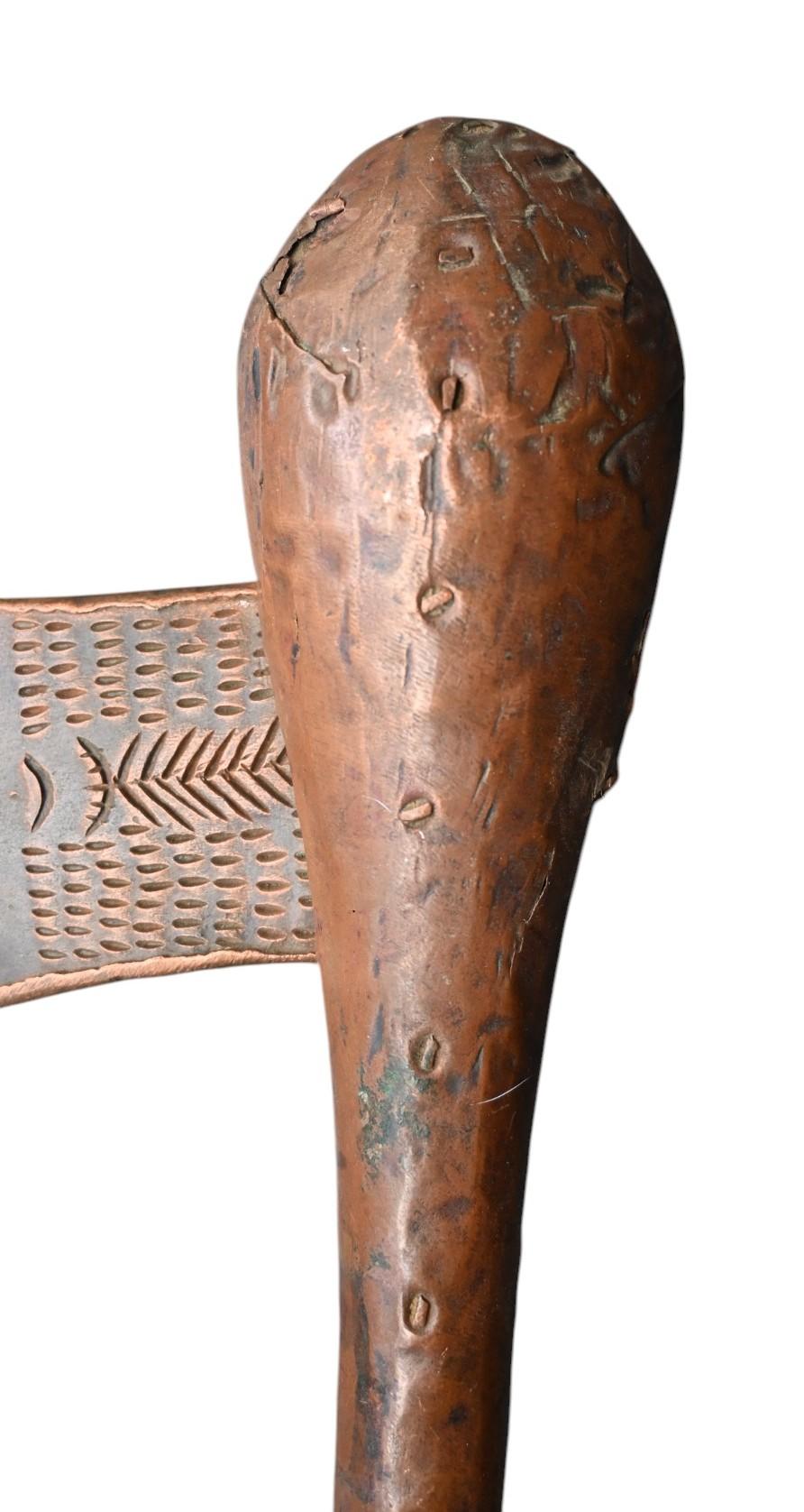 Tribale Genuine ax with copper blade from the Songye tribe DR Congo, early 1900 in vendita