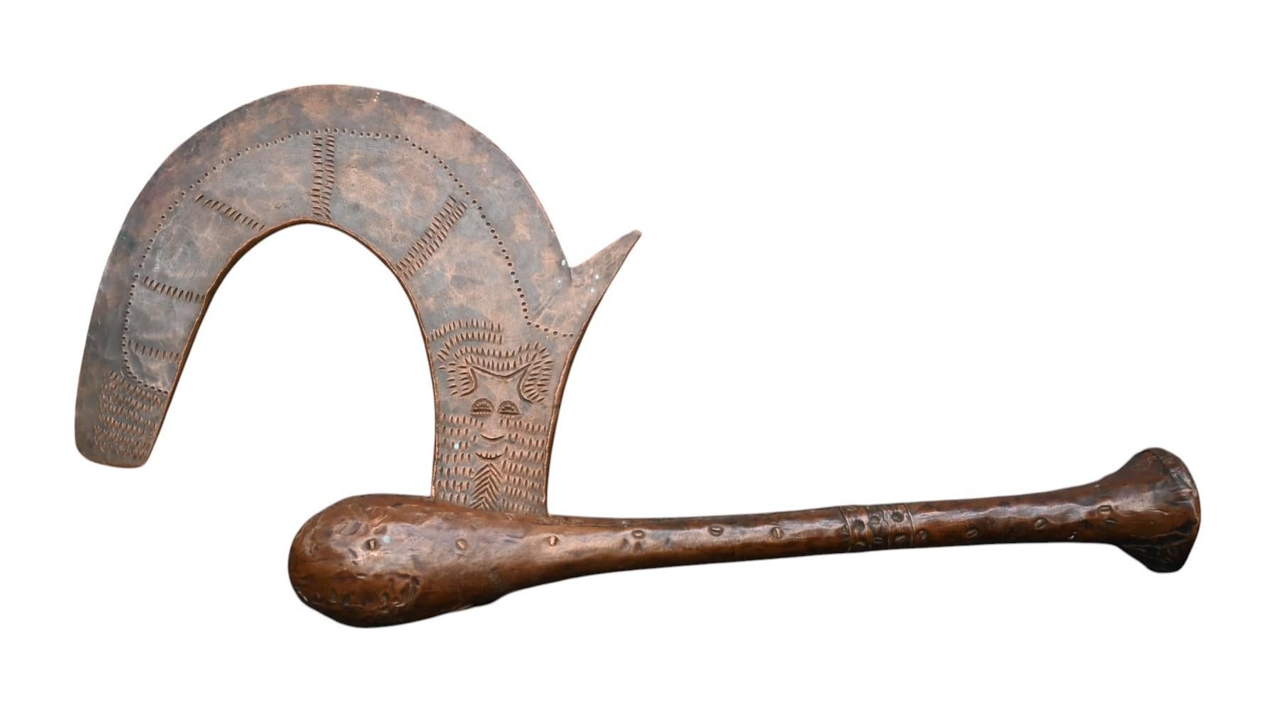 Rame Genuine ax with copper blade from the Songye tribe DR Congo, early 1900 in vendita